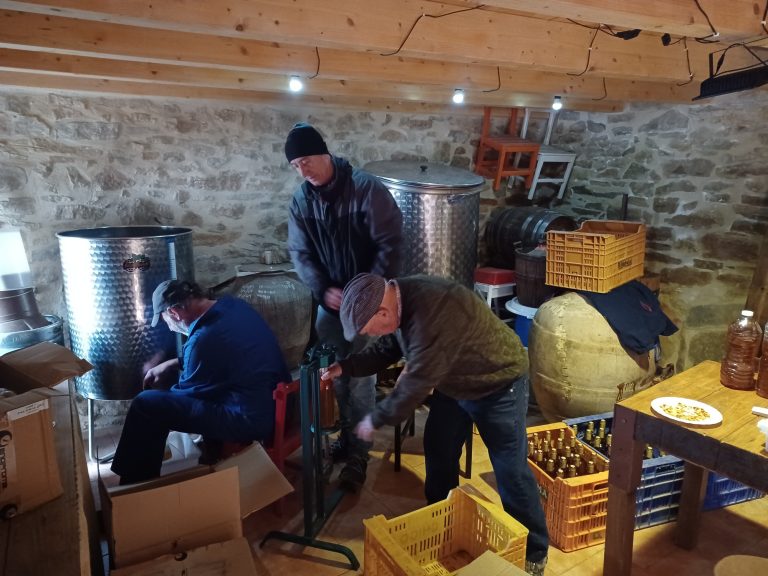 En la elaboración del vino.